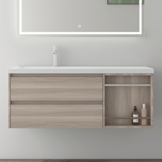 Mai & Mai Badmöbel-Set Waschtisch mit Unterschrank Badmöbel mit Waschbecken mineralguss Open