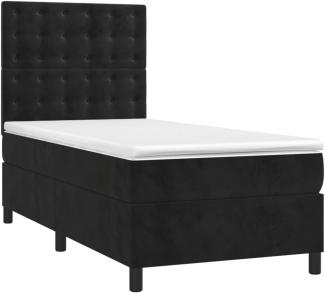 vidaXL Boxspringbett mit Matratze Schwarz 80x200 cm Samt 3143231