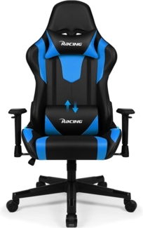 Homimaster Gaming Stuhl, Bürostuhl Ergonomisch mit verstellbare Lendenkissen, Kopfkissen und Armlehnen, Gaming Chair Gepolstert, Gamer Stuhl Wippfunktion, Gaming Stuhl 150 kg Belastbarkeit