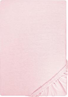 Biberna Jersey-Spannbetttuch, 100 % Baumwolle, Rose, 1x 90x190 cm - 100x200 cm