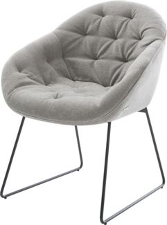 Esszimmerstuhl Gaio-Flex Strukturstoff Soft Grau Kufengestell Schwarz