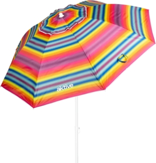 AKTIVE 62218 Sonnenschirm Durchmesser 200 cm, weißes Rohr 28/32 mm, Polyester UV50 Fiberglas