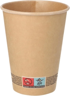 50 Trinkbecher, Pappe 0,3 l Ø 9 cm · 11 cm braun