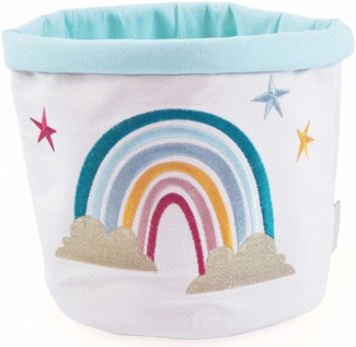 Papierdrachen Stoff Utensilo | Motiv Regenbogen | Aufbewahrung für Spielzeug - Kinderzimmer Dekoration | Spielzeugkorb - Stoffkörbchen aus Canvas 21 cm - Set 1