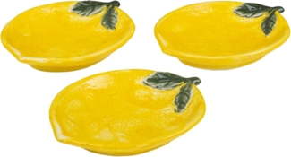 Levandeo® Dekoteller, 3er Set Teller Zitrone Keramik 16cm Sommer Obst Dekoschale Tischdeko