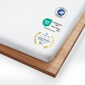 Third of Life, Topper Matratzentopper AERO ActiveClima - atmungsaktive Komfortauflage, 5 cm hoch, 100% hochwertiger Memory Schaum, Atmungsaktiv, feuchtigkeitsregulierend, stützend, hygienisch