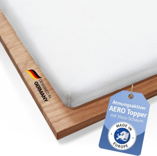 Third of Life, Topper Matratzentopper AERO ActiveClima - atmungsaktive Komfortauflage, 5 cm hoch, 100% hochwertiger Memory Schaum, Atmungsaktiv, feuchtigkeitsregulierend, stützend, hygienisch