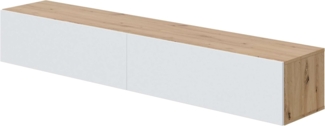 Habitdesign Kaway TV-Möbel für Esszimmer, Nodi-Eiche und Weiß, 35 x 180 x 28 cm