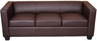 3er Sofa Couch Loungesofa Lille ~ Kunstleder, coffee