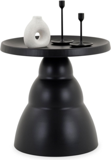 IDIMEX Couchtisch LORIS, Beistelltisch rund Metall pulverbeschichtet modern schwarz