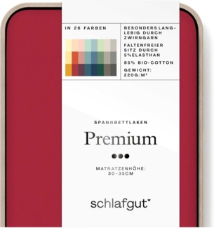 Schlafgut Spannbettlaken Premium, Mako-Zwirn-Jersey, Gummizug: rundum, (1 Stück), Zero Waste Verpackung, PREMIUM Qualität
