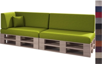 sunnypillow Palettenkissen mit abnehmbarem Bezug Kaltschaum Palettenauflage Palettenpolster Palettensofa Sitzkissen Rückenlehne Indoor Outdoor 6er Set 120x80 Grün