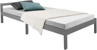 Holzbett 90x200 Grau Bett Tagesbett Einzelbett Bettgestell