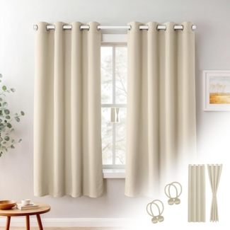 Cozyor Verdunkelungsvorhang Set mit 2x Vorhang + 2x Magnethalter + wahlweise mit Stange, Ösen (2 St), verdunkelnd, Mikrofaser Polyester