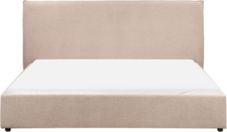 Bett mit Lattenrost Bouclé LAVAUR 180 x 200 cm Taupe