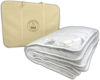 Alpaka Winter Bettdecke, Premium Line, 100% Baby Alpaka Füllung (1815g), Bezugsstoff: 200er Baumwollbatist, Extra warm und kuschelig, 155x220cm, Ideal für Wärmebedürftige von Abolengo de Alpaca