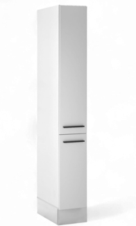 Stella Trading Denver Apothekerschrank Küche in Weiß - Geräumiger Küchenschrank mit viel Stauraum - 30 x 211 x 57 cm (B/H/T)