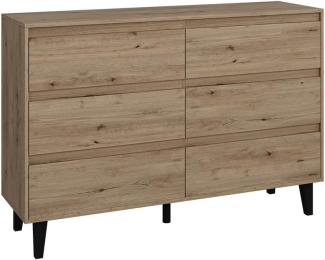 Vicco Sideboard Bahia Eiche 139 x 92 cm mit 6 Schubladen