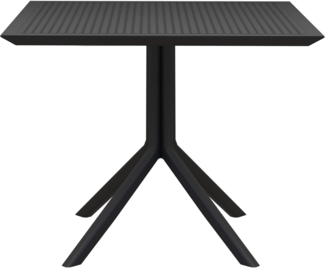 CLP Tisch Sky 80 x 80 cm wetterfest und UV-beständig,schwarz
