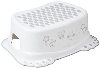 Tega Baby ® Tritthocker für Kinder Schemel mit Anti-Rutsch-Funktion Sicher Stabil und TÜVRheinland-geprüft | ab ca. 3 Jahre | Baby Hocker Kindertritt Trittschemel, Motiv:Eule - weiß