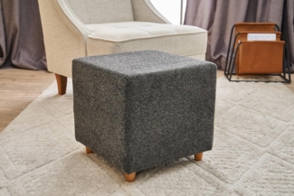 Atelier Del Sofa Stylish Anthracite Pouffe, 40 x 40 x 40 cm | 100% Wooden Frame, 100% Polyester & Cotton Fabric | Comfortable 32 DNS Foam for Modern Living Spaces