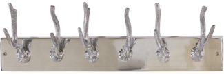 riess-ambiente Wandgarderobe DEER 50cm silber, Metall · Modern Design · Kleiderhaken · Hirschgeweih