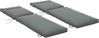 Outsunny Liegenauflage 2er Set, Flammhemmend mit Bänder, 8cm dick, (Liegenauflage, 2 St, Auflage für Sonnenliege), Auflagen für Deckchair 196x55x8 cm Dunkelgrau