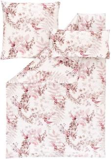 Estella Mako-Satin Bettwäsche 135x200 Evia rosenholz Blätter Zweige Rispen 7498-70