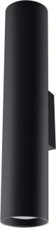 Sollux LAGOS moderne Wandleuchte Zylinder schwarz 2-flg. GU10