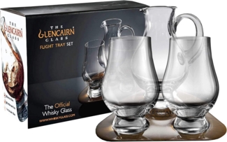 Stölzle Whiskyglas Glencairn Glass, Kristallglas, 2 Gläser, 1 Krug auf Tablett