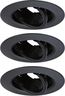 Paulmann LED Einbauleuchte 3er-Set schwarz schwenkbar Ø 9 cm