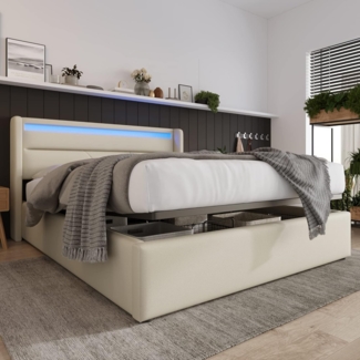 OKWISH Schlafsofa Daybett Tagesbett Kinderbett mit Ausziehbett, mit Staufach, mit USB-Ladefunktion, Kinder- und Jugendbett 90x200cm(90x190cm), ohne Matratze