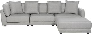 3-Sitzer Sofa hellgrau mit Ottomane SIGTUNA