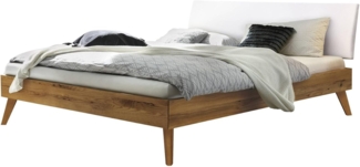 Hasena Trento 16 Pesaro Bettgestell Fusshöhe 20 cm Massivholzbett Kopfteil gepolstert, 140x200 cm