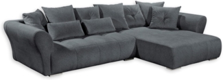 MERONE Ecksofa in Anthrazit - Moderne Eckcouch in L-Form mit großzügiger Sitzfläche für Ihr Wohnzimmer - 330x94 (71) x 197 cm (B/H/T)