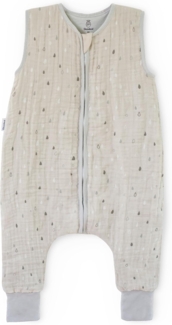 Ehrenkind® Baby Sommerschlafsack mit Füßen | Musselin | Sommer Schlafsack Gr. 70 Farbe Natur-Graue Tropfen | Schlafsack Baby Schlafsack Kinder