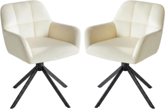 SURFOU Bürostuhl 2er Set, Kleiner Drehstuhl Ohne Rollen, Schreibtischstuhl Ohne Armlehnen, Niedlich mit Rückenlehne, Ideal für Schminktisch,Heimbüro, Bequem und Platzsparend, Beige