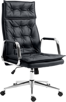 CLP Bürostuhl Sotira Echtleder höhenverstellbar und 360° drehbar,schwarz