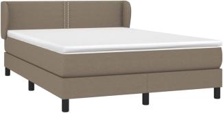 vidaXL Boxspringbett mit Matratze Taupe 140x190 cm Stoff 3126161