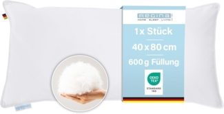 REGINA HOME SLEEP LIVING EST. 1967 Federkopfkissen, Füllung: Auswahl aus drei verschiedene Füllqualitäten möglich, Bezug: 100% Baumwolle, als Einzelpack oder Doppelpack erhältlich, allergikergeeignet, Made in Germany, Oeko-Tex 100 zertifiziert