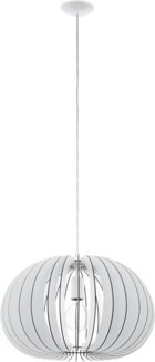 Eglo 94442 Hängeleuchte Holzstaboptik COSSANO weiß, E27 max. 1X40W Ø45cm H:150cm dimmbar