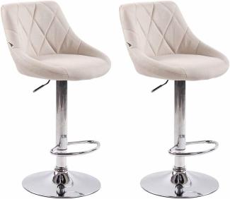 2er Set Barhocker Lazio Stoff, creme