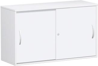 Anstell-Schiebetürenschrank Oberboden 25 mm, 120x42x72cm, Weiß Weiß