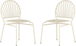 Vente-unique - Gartenstuhl stapelbar 2er-Set - Metall - Beige - CEDEIRA von MYLIA