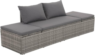 vidaXL Gartenbett Grau 195×60 cm Poly Rattan 43955