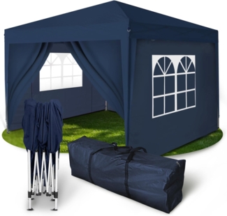 Kronenburg Faltpavillon wasserdicht Dachmaß 2x2 m UV Schutz 50+ Pavillon in Blau mit 4 Seitenteilen