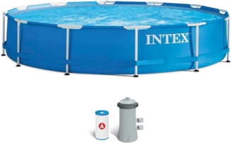 INTEX Swimming Pool Metal Frame 366x76cm + Pumpe 28212 GS