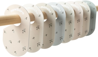 3 Sprouts - Größentrenner Baby für Kleiderstange, Grössentrenner Baby, Doppelseitiges Babykleidung Schrankteiler für Neugeborenen - Olive