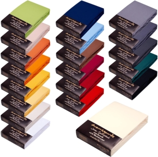 AVANTGARDE Premium Spannbettlaken - 140x200-160x220-40cm Steg - auch für Boxspringbett & Wasserbett - Spannbetttuch - sehr Gute ca. 170g/m² - Bettlaken 100% Jersey Baumwolle, Oeko-TEX (02 Natur)