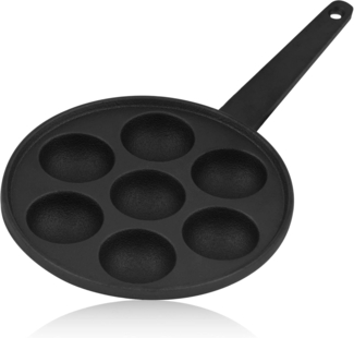 BBQ-Toro Poffertjespfanne Gusseisen Poffertjes Pfanne, Für 7 Förtchen, Ø 20,5 cm, Gusseisen